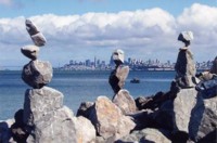 Skyline with balanced stones