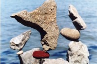 Three balanced stones