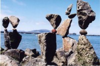 Shoreline with balancing stones