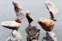 Three balanced rocks