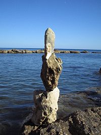 Mario Carne rock balance in Crotone, Calabria