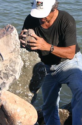 Bill, rock, and watch