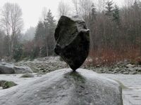 Rock in snow